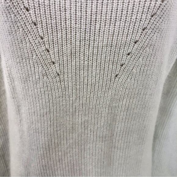 Gap Pure Mist White Cowl Neck Sweater Long Sleeve Ribbed Knit Rabbit Hair Blend - Picture 5 of 16